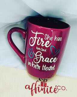 14 Oz Ceramic Mug - She Has Fire In Her Soul & Grace In Her Heart